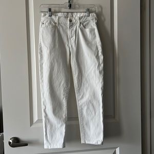 7 for All Mankind White Kimmie Crop Jeans